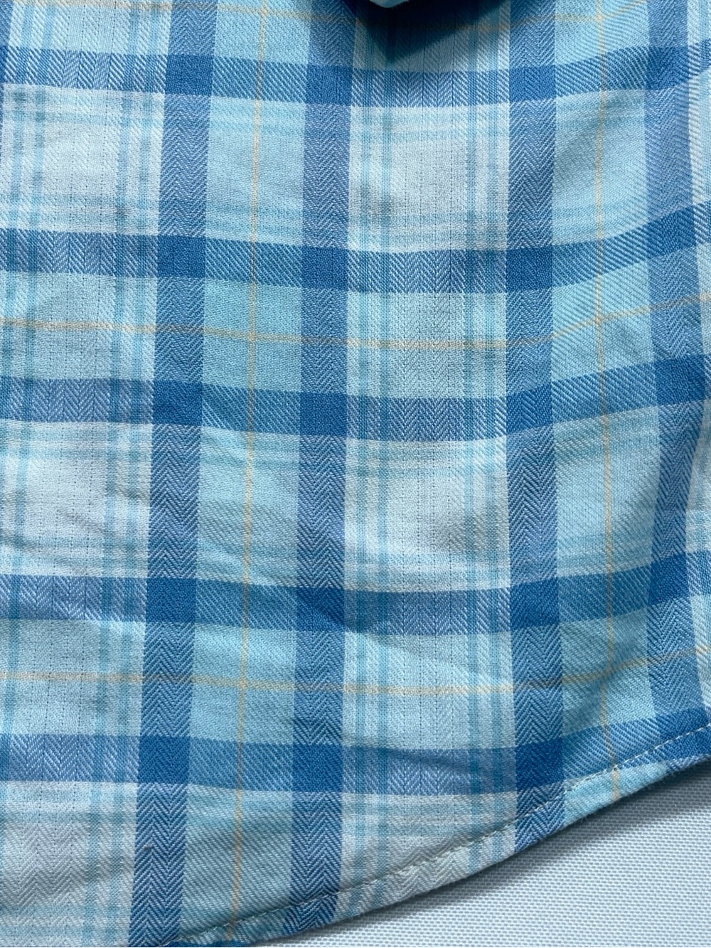FAHERTY Button Down Shirt Mens Size Medium Long Sleeve Blue Plaid Huckberry - Picture 8 of 15